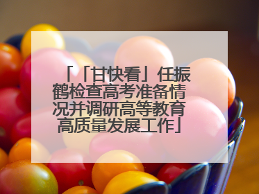 「甘快看」任振鹤检查高考准备情况并调研高等教育高质量发展工作