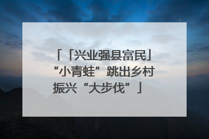 「兴业强县富民」“小青蛙”跳出乡村振兴“大步伐”