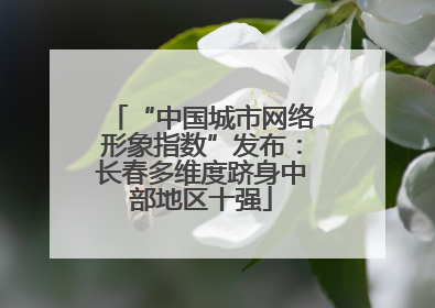 “中国城市网络形象指数”发布：长春多维度跻身中部地区十强