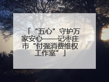 “五心”守护万家安心——记枣庄市“付强消费维权工作室”