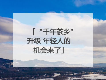 “千年茶乡”升级 年轻人的机会来了