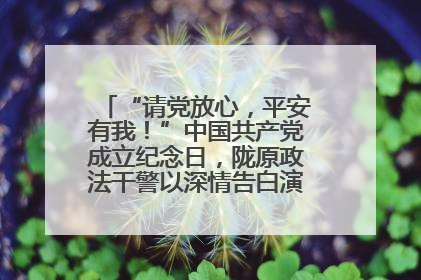 “请党放心，平安有我！”中国共产党成立纪念日，陇原政法干警以深情告白演绎“硬核”浪漫