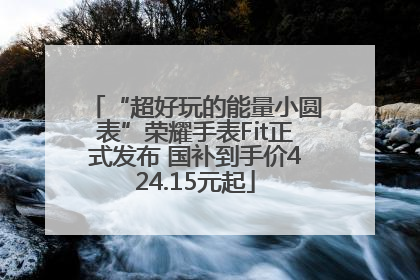 “超好玩的能量小圆表”荣耀手表Fit正式发布 国补到手价424.15元起