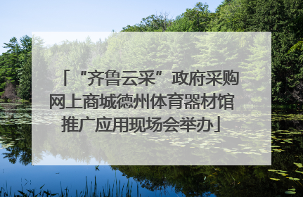 “齐鲁云采”政府采购网上商城德州体育器材馆推广应用现场会举办