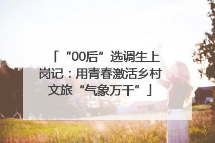 “00后”选调生上岗记：用青春激活乡村文旅“气象万千”
