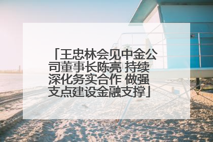 王忠林会见中金公司董事长陈亮 持续深化务实合作 做强支点建设金融支撑