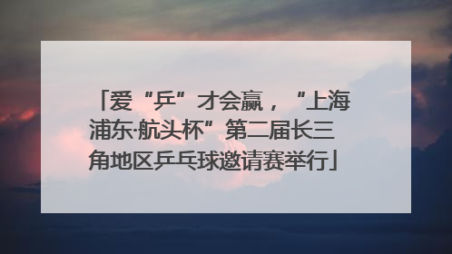 爱“乒”才会赢，“上海浦东·航头杯”第二届长三角地区乒乓球邀请赛举行