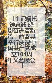 牢记嘱托铸忠诚 感恩奋进谱新篇，西盟县举行庆祝中国共产党成立104周年文艺晚会