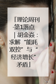 理论周刊·第1落点｜胡金焱：求解“能耗双控”与“经济增长”矛盾