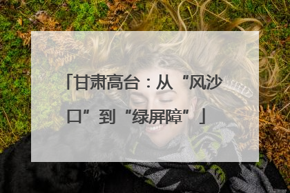 甘肃高台：从“风沙口”到“绿屏障”