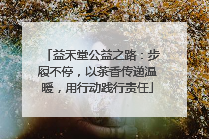 益禾堂公益之路：步履不停，以茶香传递温暖，用行动践行责任