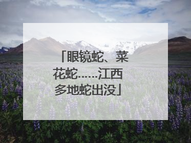 眼镜蛇、菜花蛇……江西多地蛇出没