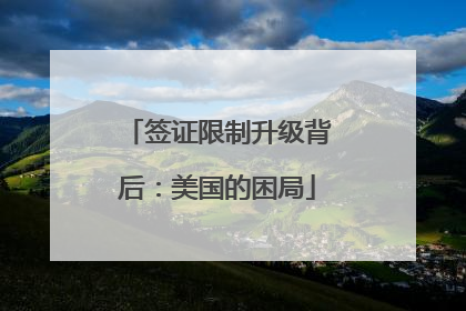 签证限制升级背后：美国的困局