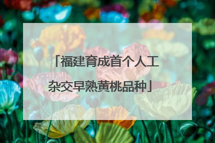 福建育成首个人工杂交早熟黄桃品种