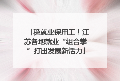稳就业保用工！江苏各地就业“组合拳”打出发展新活力