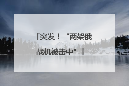 突发！“两架俄战机被击中”