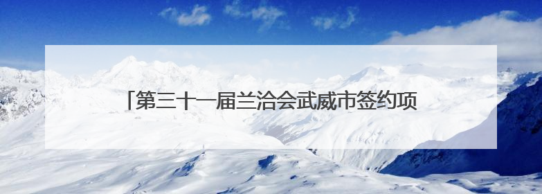 第三十一届兰洽会武威市签约项目122项 新能源项目占比大
