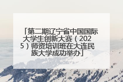 第二期辽宁省中国国际大学生创新大赛（2025）师资培训班在大连民族大学成功举办
