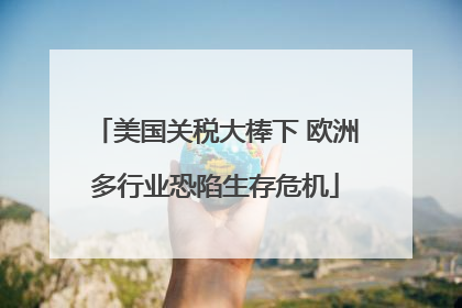 美国关税大棒下 欧洲多行业恐陷生存危机