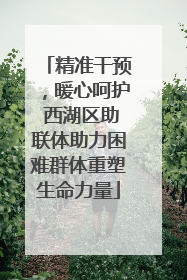 精准干预，暖心呵护 西湖区助联体助力困难群体重塑生命力量