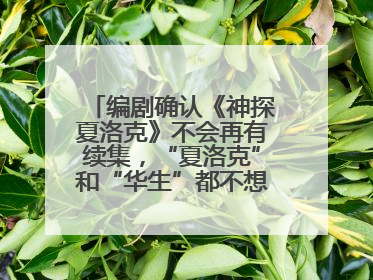 编剧确认《神探夏洛克》不会再有续集，“夏洛克”和“华生”都不想再出演了