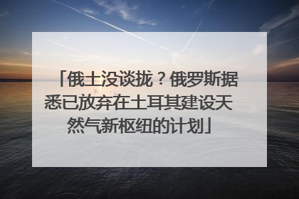 俄土没谈拢？俄罗斯据悉已放弃在土耳其建设天然气新枢纽的计划