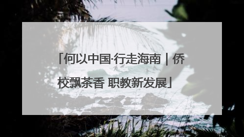 何以中国·行走海南｜侨校飘茶香 职教新发展