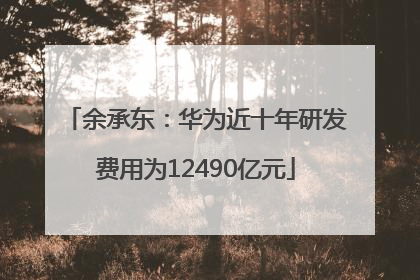 余承东：华为近十年研发费用为12490亿元