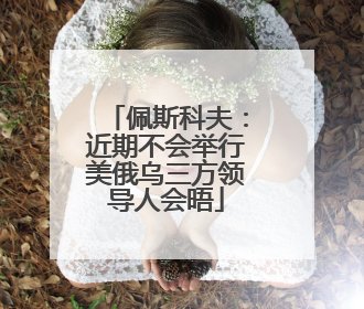 佩斯科夫：近期不会举行美俄乌三方领导人会晤