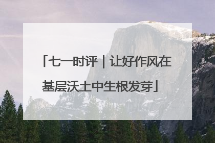 七一时评｜让好作风在基层沃土中生根发芽