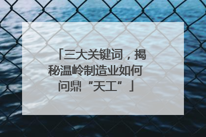 三大关键词，揭秘温岭制造业如何问鼎“天工”