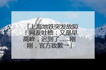 上海地铁突发故障！网友吐槽：又是早高峰，迟到了……刚刚，官方致歉→