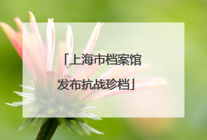 上海市档案馆发布抗战珍档