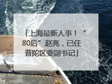 上海最新人事！“80后”赵亮，已任普陀区委副书记