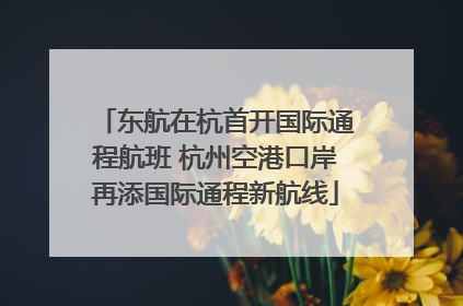 东航在杭首开国际通程航班 杭州空港口岸再添国际通程新航线