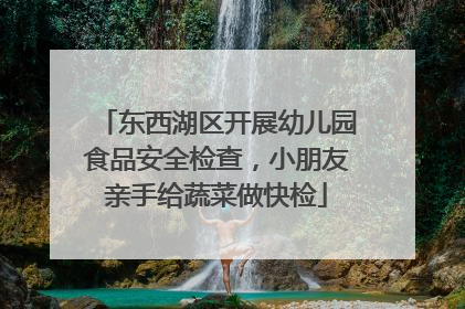 东西湖区开展幼儿园食品安全检查，小朋友亲手给蔬菜做快检