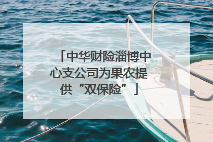 中华财险淄博中心支公司为果农提供“双保险”