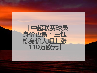 中超联赛球员身价更新：王钰栋身价大幅上涨110万欧元