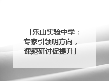 乐山实验中学：专家引领明方向，课题研讨促提升