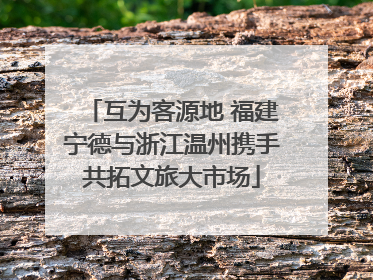 互为客源地 福建宁德与浙江温州携手共拓文旅大市场