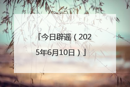 今日辟谣（2025年6月10日）