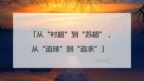 从“村超”到“苏超”，从“追球”到“追求”
