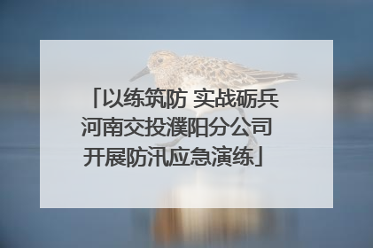 以练筑防 实战砺兵 河南交投濮阳分公司开展防汛应急演练