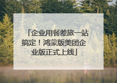 企业用餐差旅一站搞定！鸿蒙版美团企业版正式上线