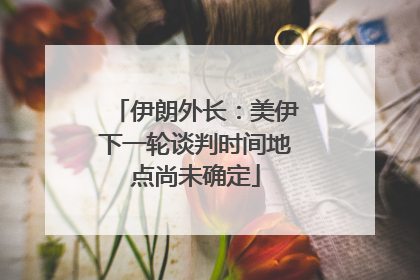 伊朗外长：美伊下一轮谈判时间地点尚未确定