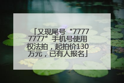 又现尾号“77777777”手机号使用权法拍，起拍价130万元，已有人报名