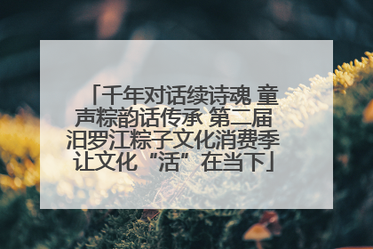 千年对话续诗魂 童声粽韵话传承 第二届汨罗江粽子文化消费季让文化“活”在当下
