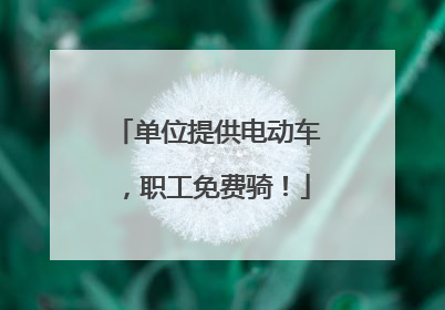 单位提供电动车，职工免费骑！