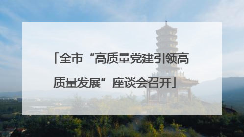 全市“高质量党建引领高质量发展”座谈会召开