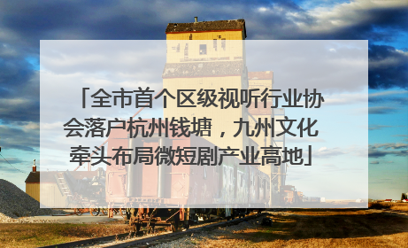全市首个区级视听行业协会落户杭州钱塘，九州文化牵头布局微短剧产业高地